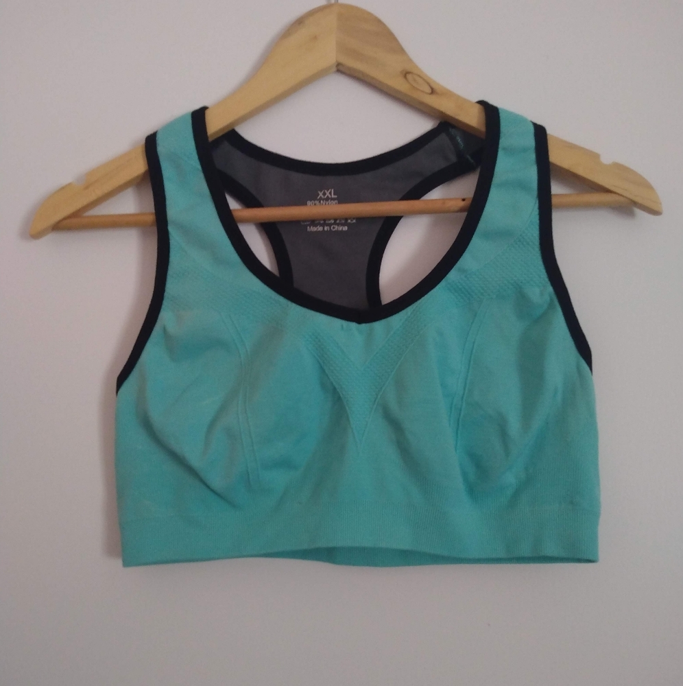 Light blue sports bra